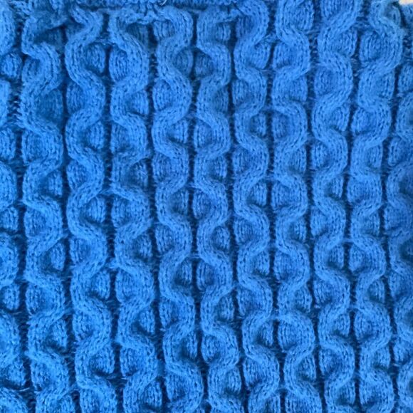 STYLEWE Blue‎ Full Zip Cable Knit Mock Neck Sweater Womens Size Large - Picture 4 of 5